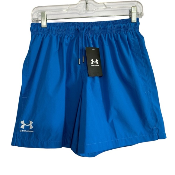 Under Armour UA Men’s Essential Volley Shorts Blue White Loose Size Small - Picture 1 of 10